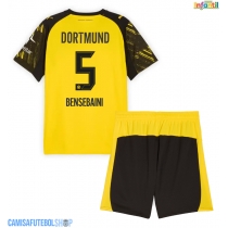 Camisa de time de futebol Borussia Dortmund Ramy Bensebaini #5 Replicas 1º Equipamento Infantil 2025-26 Manga Curta (+ Calças curtas)